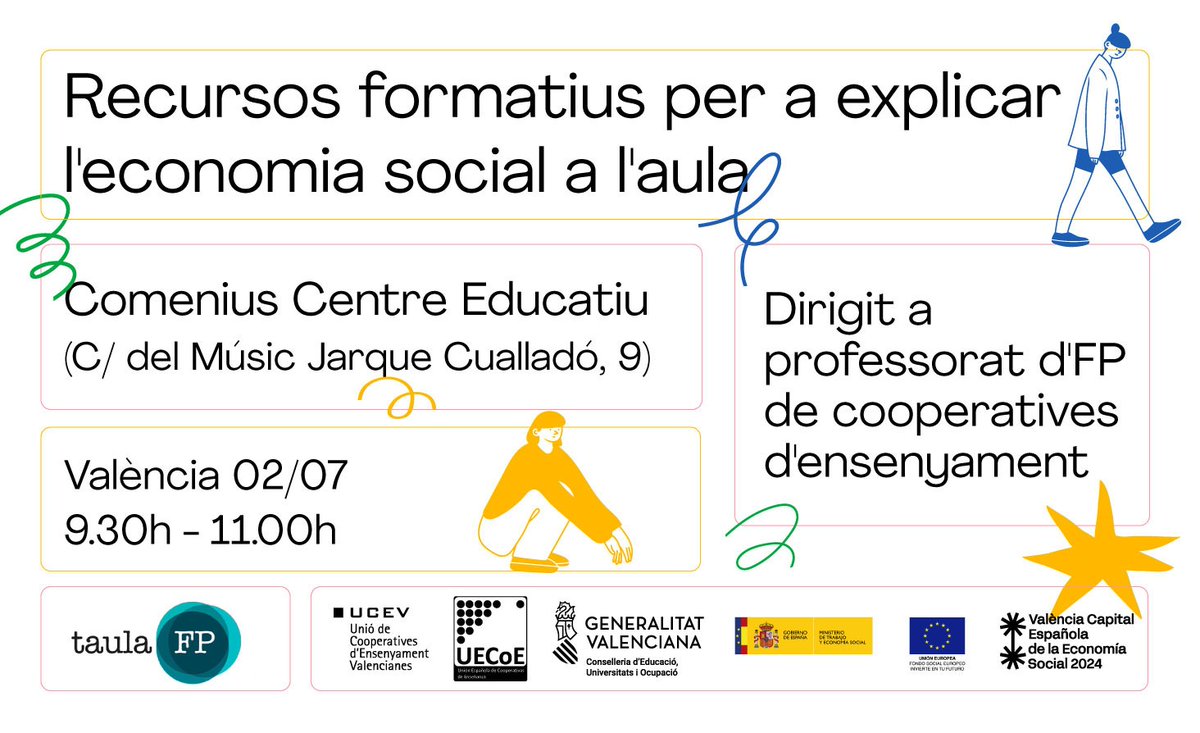 Aprenent com treballar amb l'alumnat recursos formatius per a l' #EconomiaSocial Una iniciativa de la Taula per l'FP de <a href="/LA_UCEV/">UCEV</a> per introduir els valors i principis del #Cooperativisme a la pràctica de les aules de #FormacióProfessional
