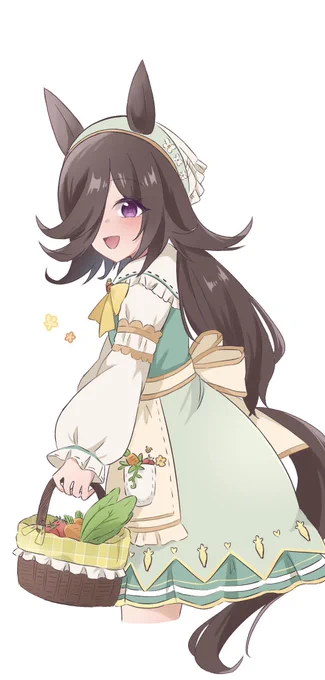 新衣装ライスちゃん!ツイテールがかわいいし、衣装の色合いが最高にふわふわで好きです!! 