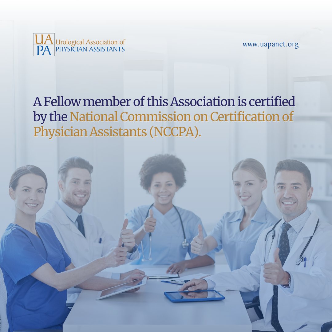 UAPAtweets's tweet photo. Leverage your expertise &amp; shape the future of urology! Urology PAs who are NCCPA certified &amp; hold an AAPA membership are eligible for UAPA Fellow Membership. Gain voting rights, hold office, &amp; join a community dedicated to advancing the profession. Apply today! https://t.co/lE9Y9tUapT
