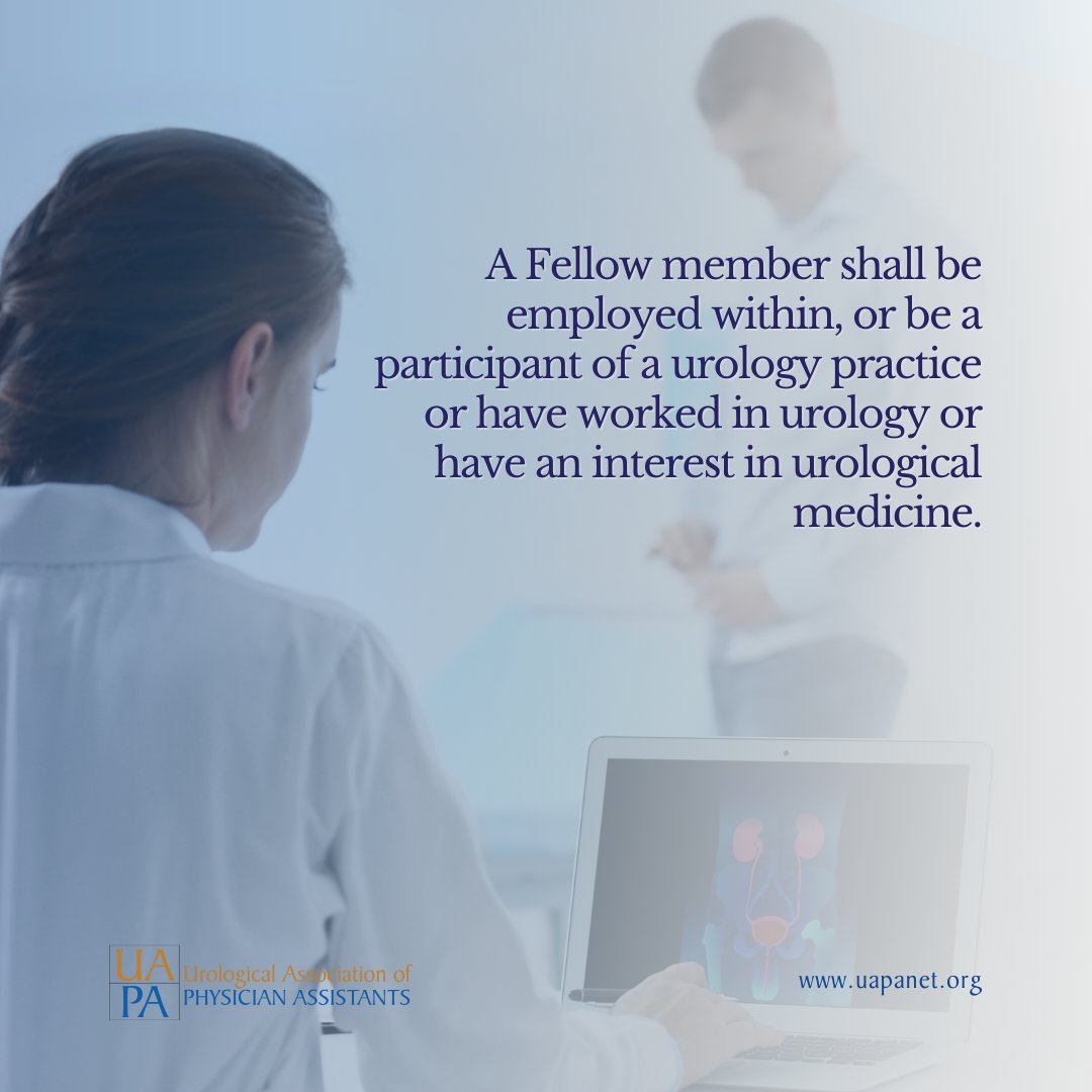 UAPAtweets's tweet photo. Leverage your expertise &amp; shape the future of urology! Urology PAs who are NCCPA certified &amp; hold an AAPA membership are eligible for UAPA Fellow Membership. Gain voting rights, hold office, &amp; join a community dedicated to advancing the profession. Apply today! https://t.co/lE9Y9tUapT