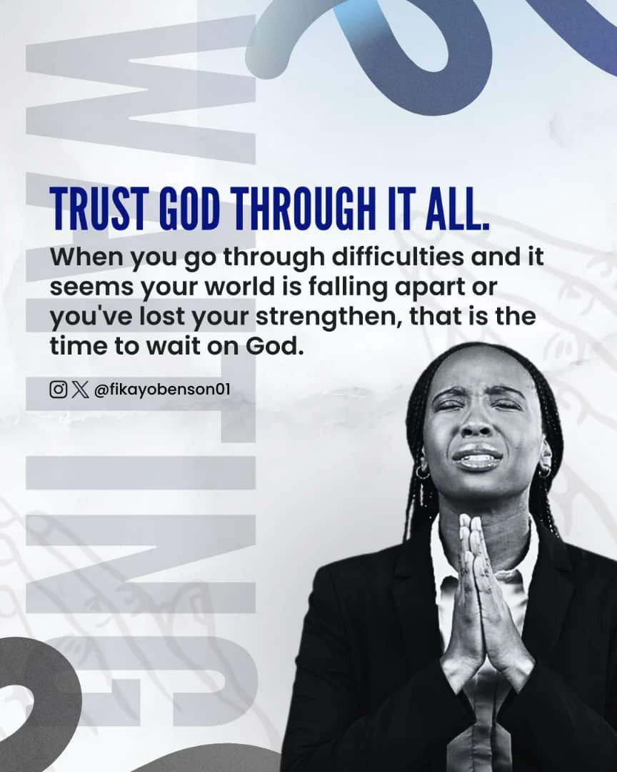 fikayobenson01's tweet photo. Life's challenges can be overwhelming, but remember, God cares deeply for you. Instead of worrying, give your best and trust that God will do the rest. Put your faith in Him through it all, knowing that His plans are far greater than anything you can imagine.
#TrustingGodAlways #FaithThroughTheStorms #GodsGreaterPlans #CaredForDeeply
