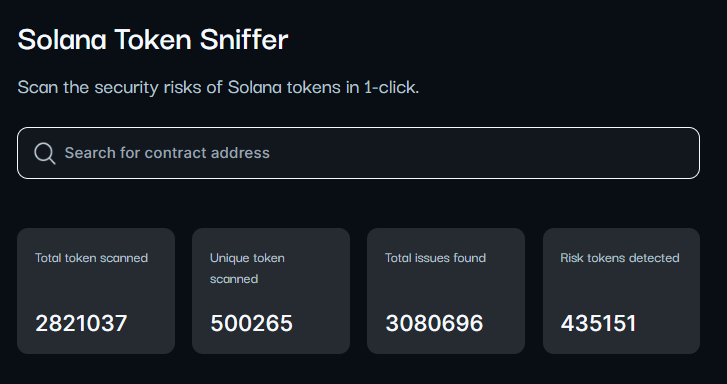 Solsniffer just reached an important milestone  🥳

500,000 tokens analyzed on Solana  🎉

👇 RT &amp; Reply your sol address if you used solsniffer.com