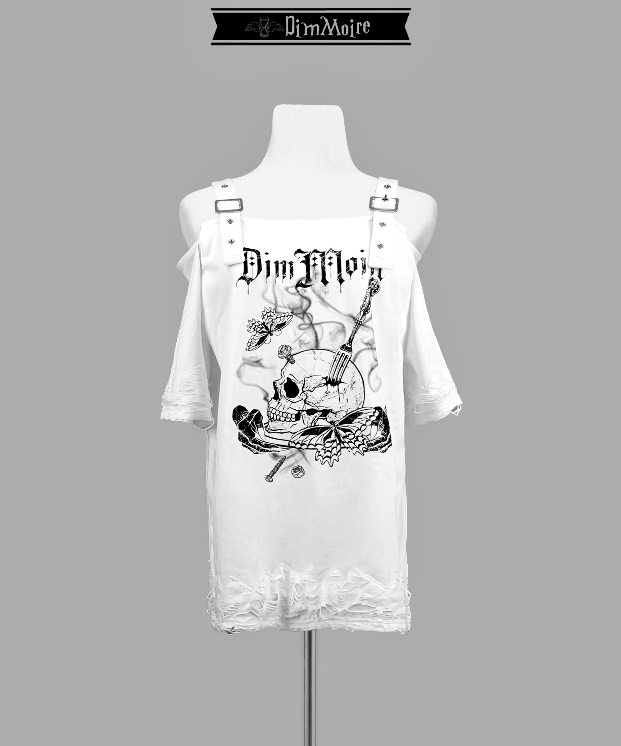 DimMoire Dig in Skull オフショル Tシャツ black