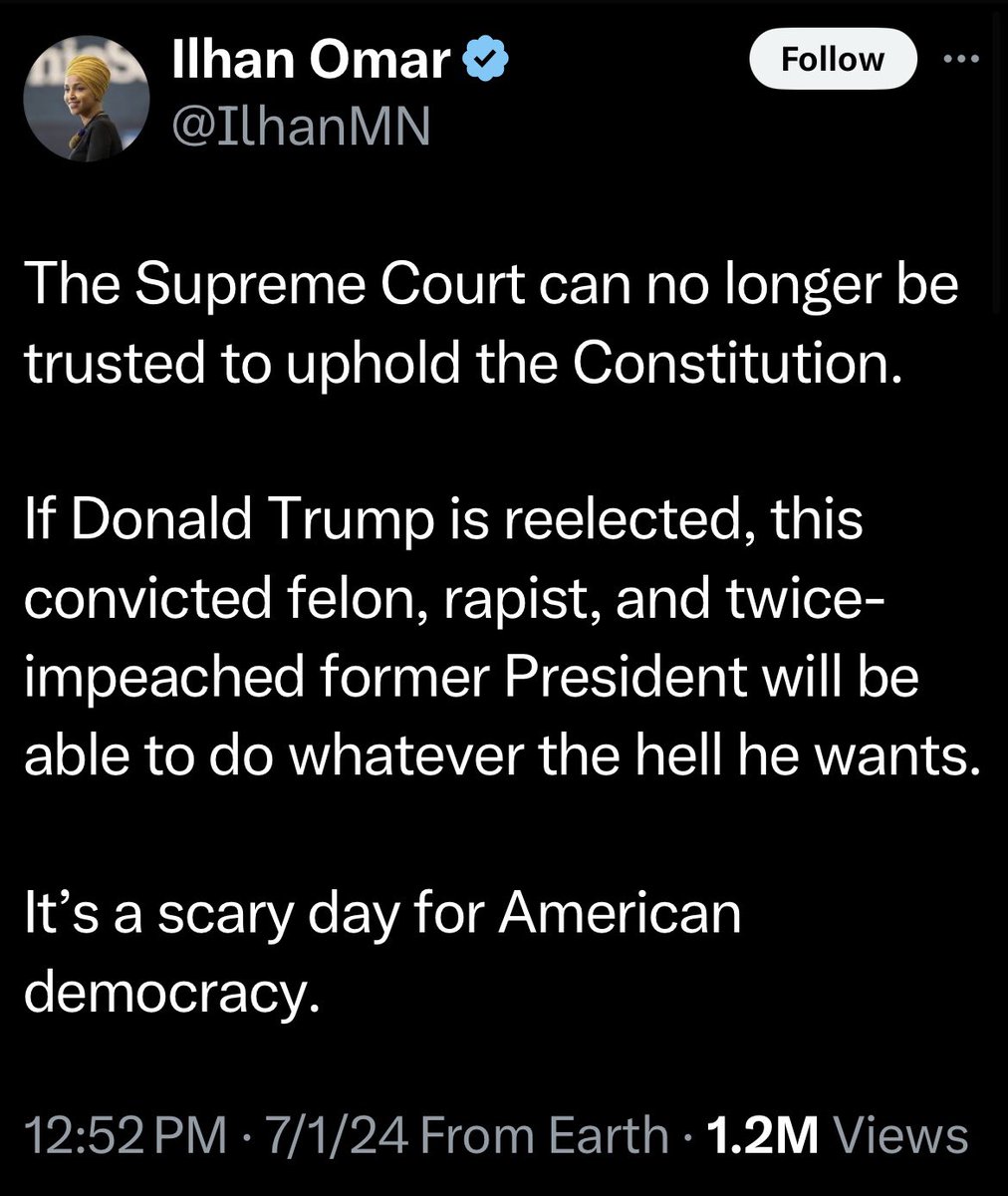 RealSpitfire's tweet photo. SCOTUS literally upheld the Constitution. Perhaps @IlhanMN would be happier in Somalia…….. https://t.co/6xxrKmNSja