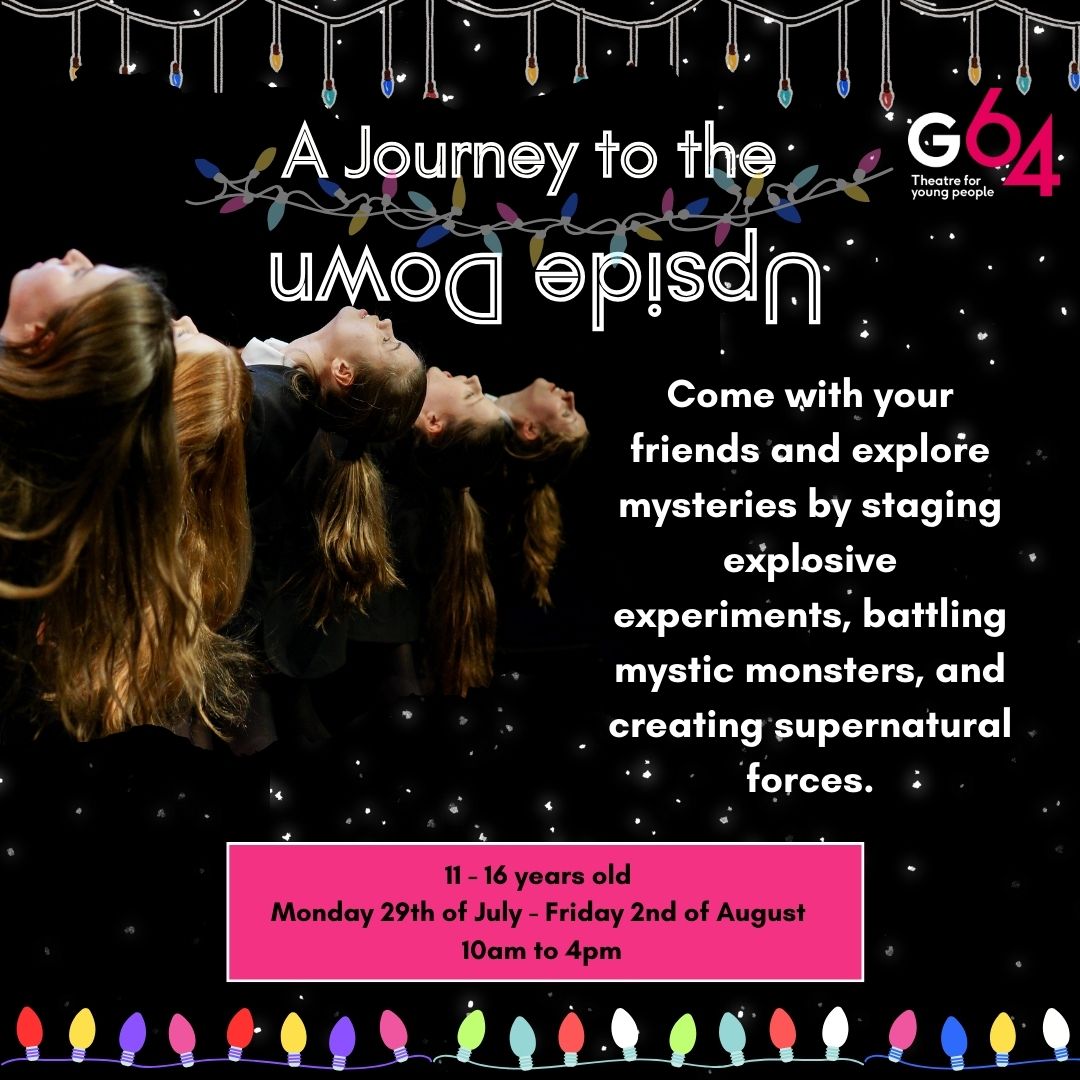 G64 Theatre (@group64) on Twitter photo This project is open to anyone aged 11-16.From Monday 29th July to Friday 2nd August, 10am to 4pm. Make sure you grab your spot ASAP before they're all taken! Email info@g64.org.uk or visit our website to book! This project is open to anyone aged 11-16.From Monday 29th July to Friday 2nd August, 10am to 4pm. Make sure you grab your spot ASAP before they're all taken! Email info@g64.org.uk or visit our website to book!