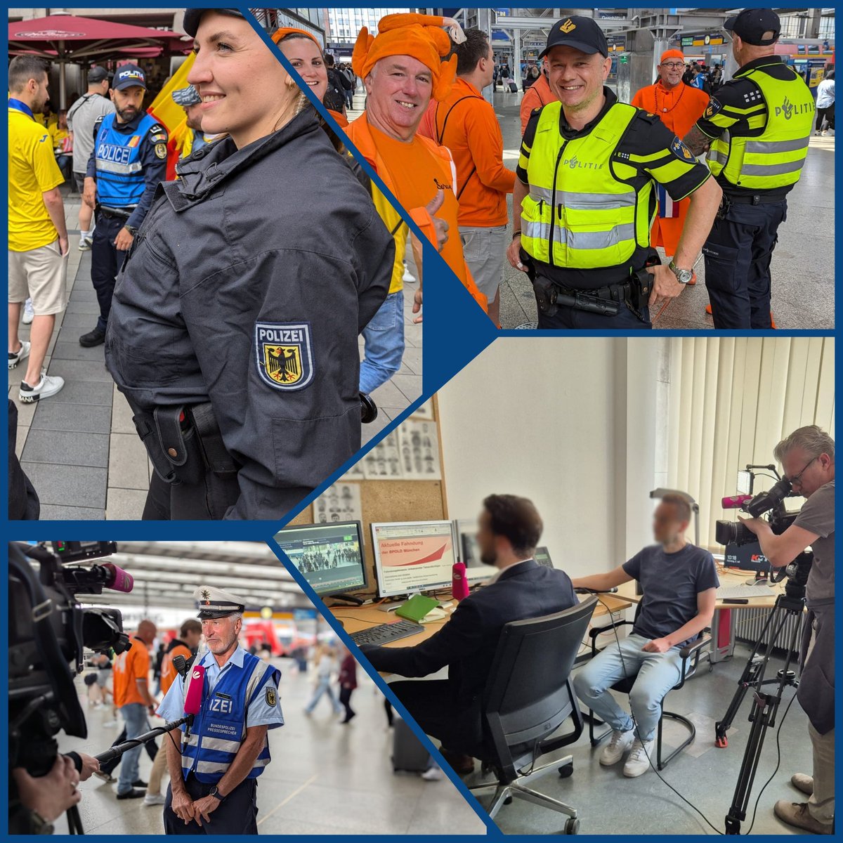 bpol_by's tweet image. Ein 🎥-Team von @sat1bayern begleitet anlässlich des heutigen #EURo2024 Spiels #ROUNED unsere #Superrecognizer und die Unterstützungskräfte aus 🇳🇱 und 🇷🇴. Zu sehen sind die Beiträge als Einstimmung vor dem Spiel heute und morgen um 17:30 Uhr! #unitedbyfootball #Bundespolizei