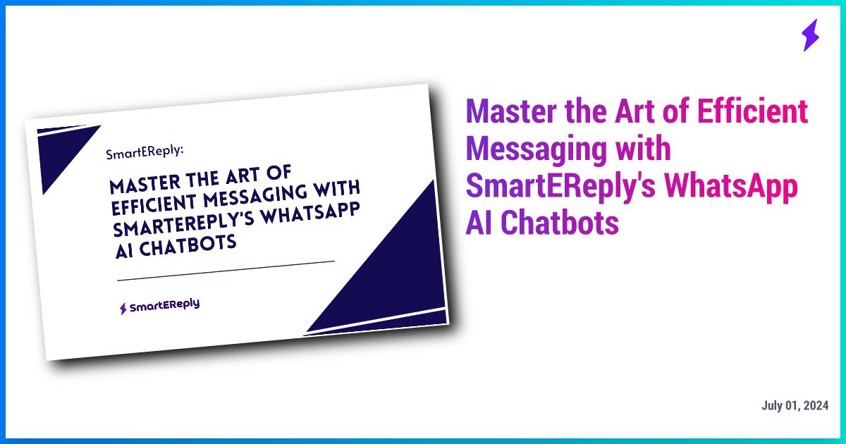 SmartEreplyNew's tweet image. 🌟 Master efficient messaging with #SmartEReply! 🌟 Discover how AI-powered WhatsApp chatbots create instant, engaging replies. Perfect for business &amp;amp; personal use. Learn more: [smartereply.com/blogs/master-t… ] #Chan  #Korea  #DeclareSSCGDResult #Buildinpublic