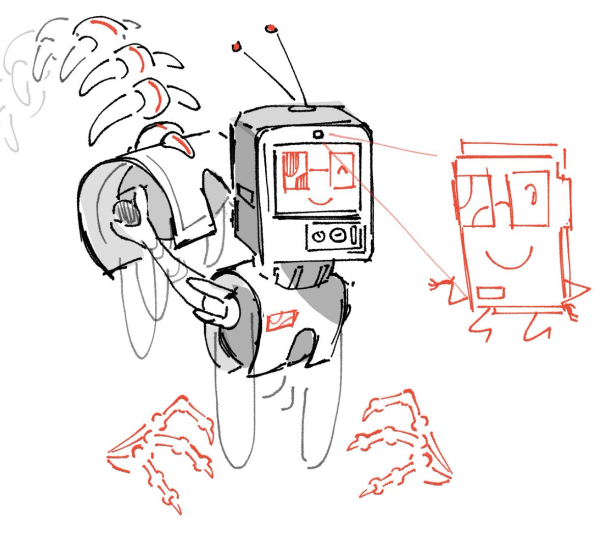 junkyjunoli's tweet photo. Silly tv fella design https://t.co/bNhtMAtnjj