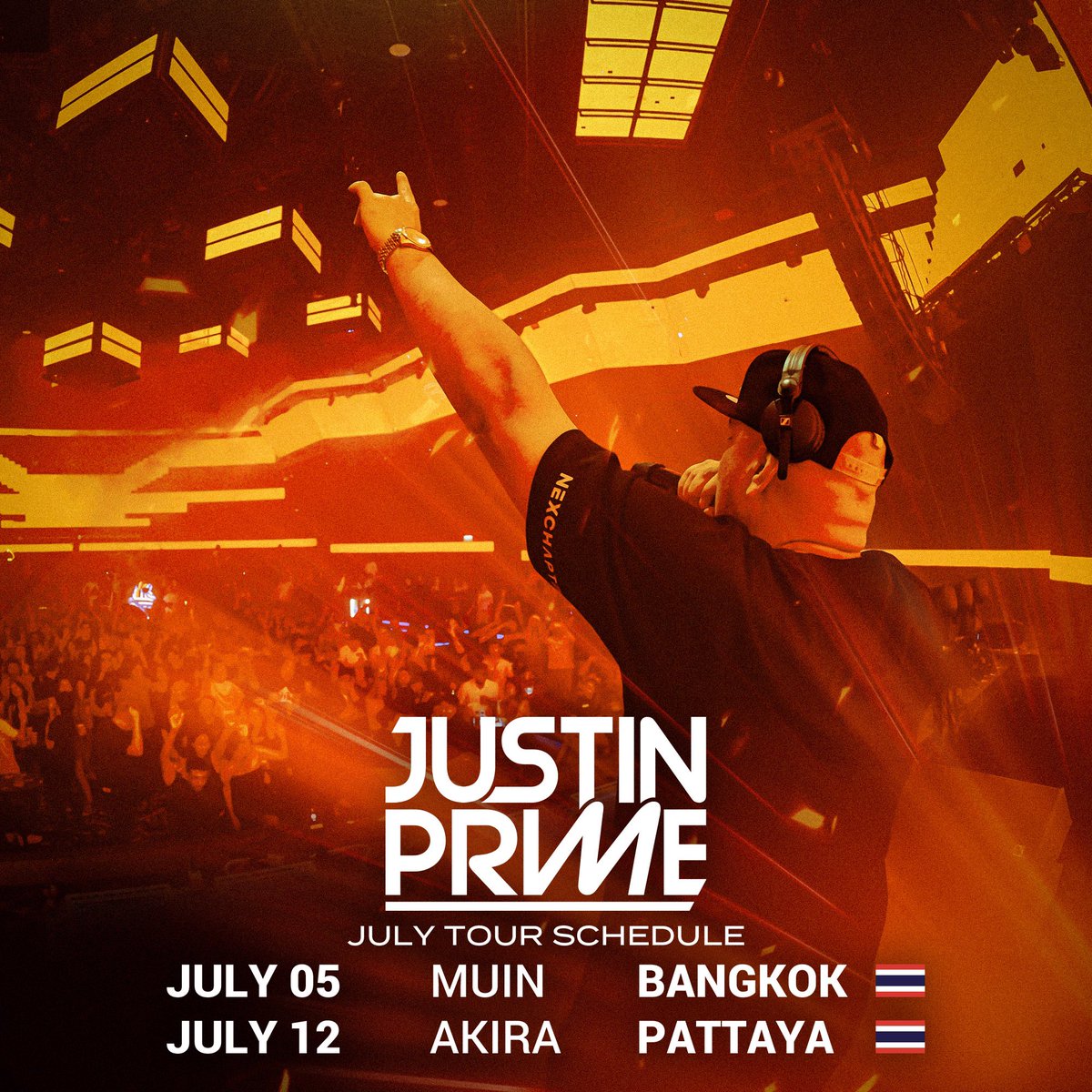 JUSTIN PRIME (@justinprime) on Twitter photo Back in Thailand this week! Get your tickets now 🔥🎫 Back in Thailand this week! Get your tickets now 🔥🎫