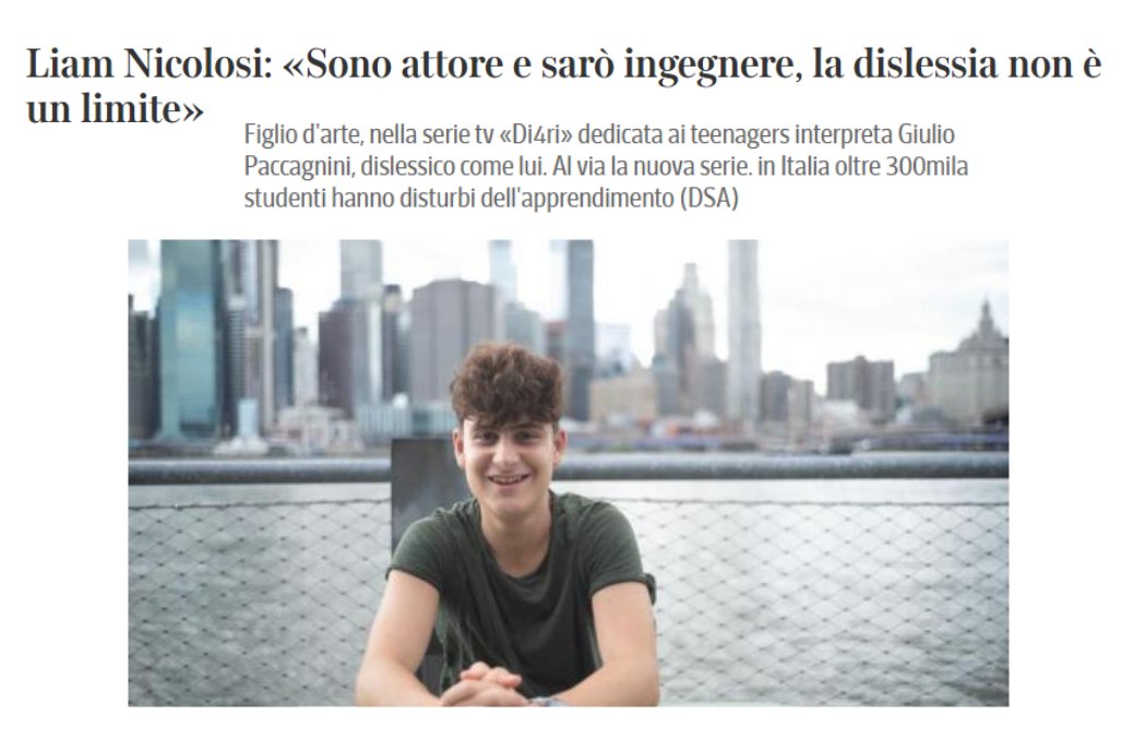 📰 "Sono attore e sarò ingegnere, la dislessia non è un limite": su <a href="/CorriereBN/">CorriereBuoneNotizie</a>, Liam Nicolosi parla del suo percorso nel mondo della scuola e della recitazione, tra ostacoli e soddisfazioni personali👇
bit.ly/corriere_inter…