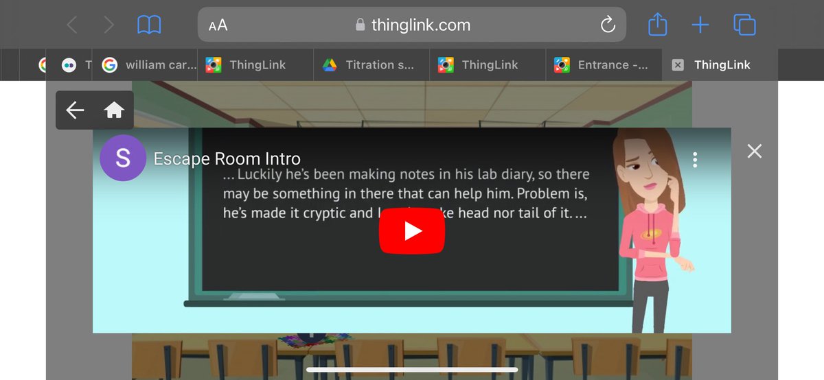 KateWilkinson19's tweet photo. Learning about @ThingLink from a team  @KeeleUniversity which is pretty amazing, so many ideas for field trip tours, induction, pre arrival resources, laboratory tours and my favourite, escape rooms! #TLconf24 https://t.co/SPI8LPTfQC