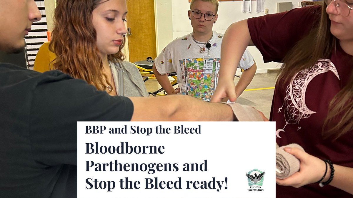 Discovery EMS students have earned their BBP and Stop the Bleed certifications! They're now ready to make a crucial difference. #PhoenixEMS #Preparedness