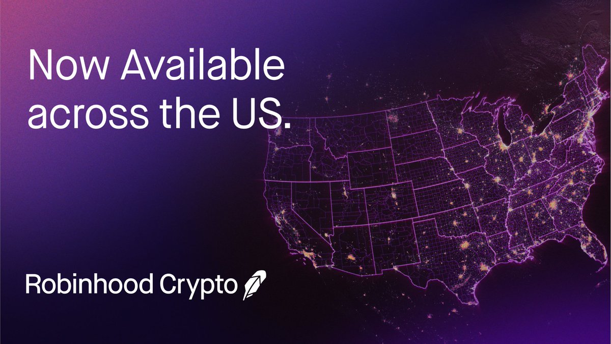 Crypto trading on Robinhood is now available in Hawaii, Puerto Rico, and  the US Virgin Islands 🔥