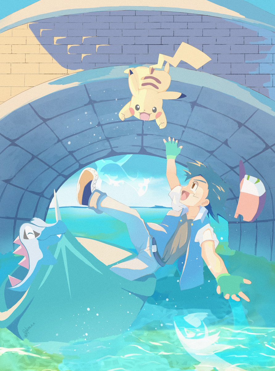 ポケモン「夏! #ポケモンイラスト」|あきらのイラスト