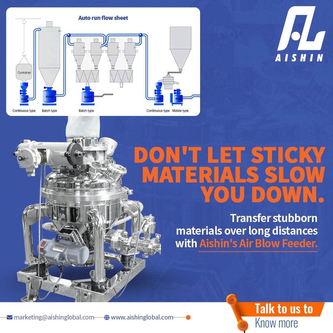 aishin_01's tweet photo. Aishin's air blow feeder offers a significant advancement in dense phase pneumatic conveying.  This Japanese engineered, system leverages a unique combination of airflow and vibration to efficiently handle even the most challenging bulk materials.

#DensePhaseConveying #Powder https://t.co/TSxEoVU6jK
