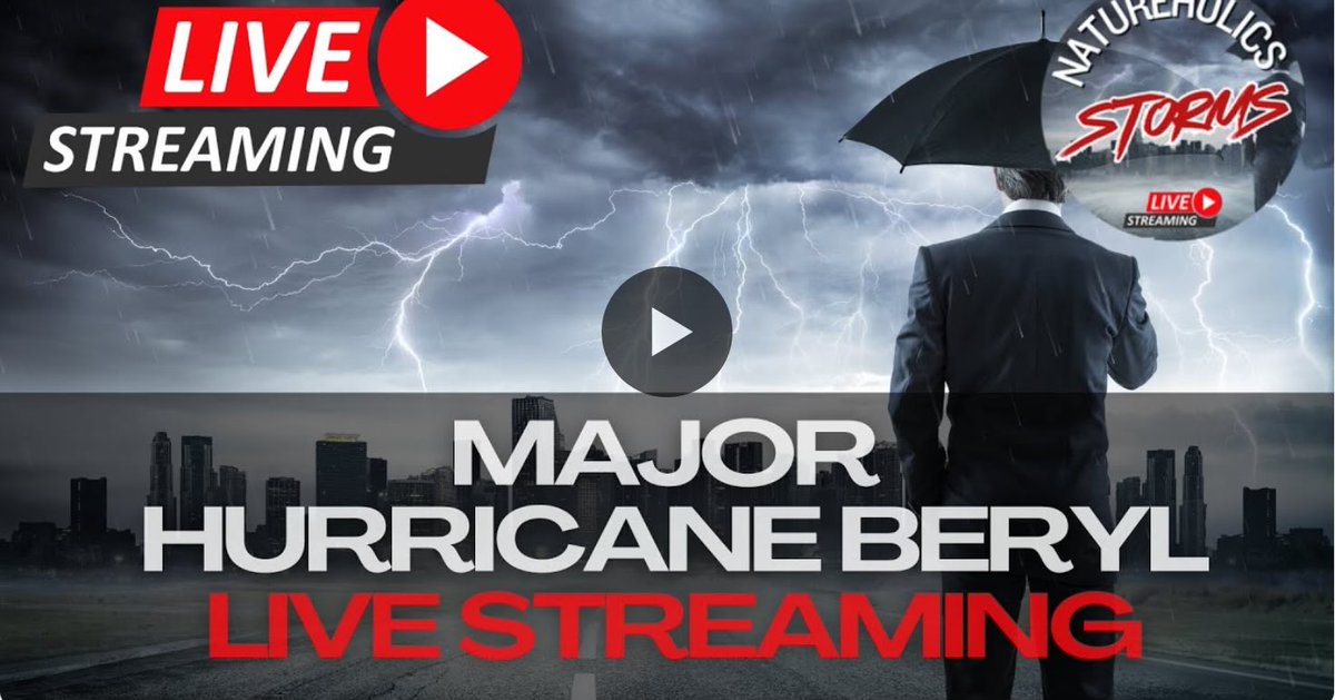 Hurricane Beryl continues to pummel everything in its path as a Category 5 Hurricane!  We’re following Hurricane Beryl’s path…come watch with GVC!
#Hurricane #HurricaneBeryl #severeweather 

youtube.com/live/JkK3UlPiS…