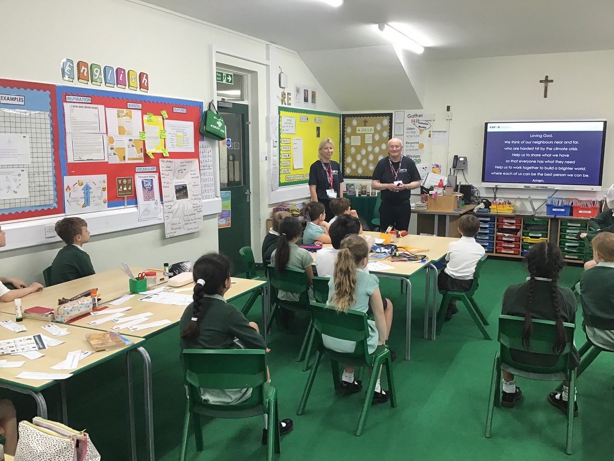 We have had two special visitors today from <a href="/CAFODNorthants/">CAFOD in Northampton</a>, who have taught us all about Catholic Social Teaching and we are looking forward to learning more tomorrow!