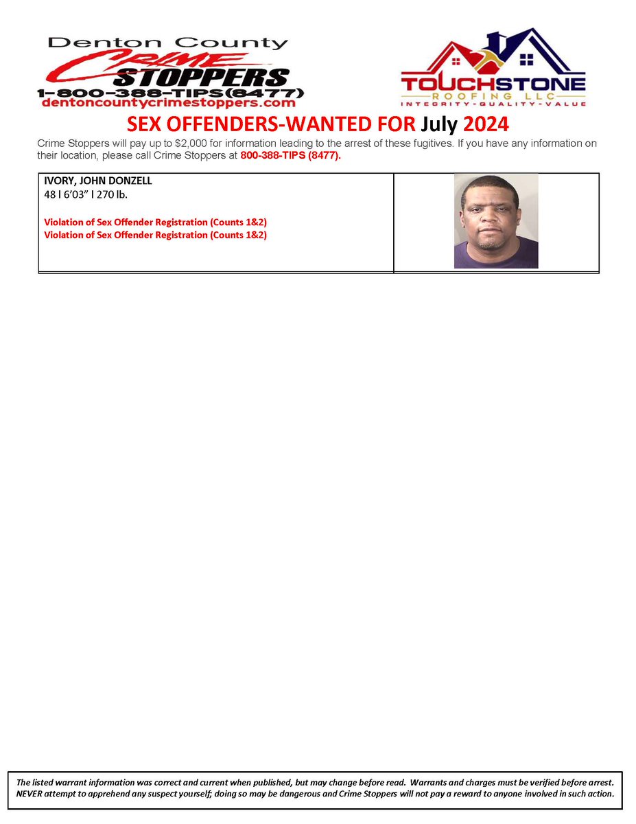 Help us locate these wanted individuals, you can earn up to $2000.00 in cash for information leading to their arrest.