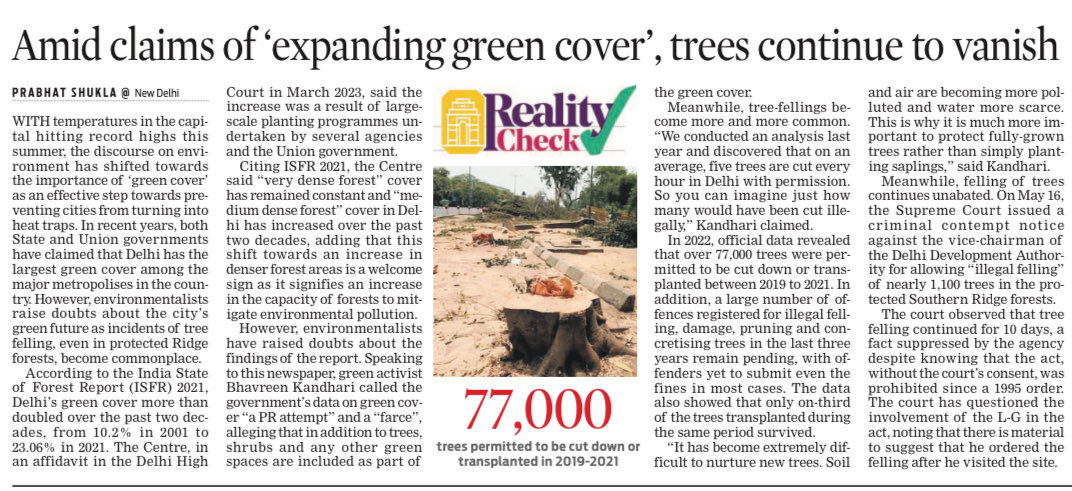 Shahid Faridi (@shahid_faridi_) on Twitter photo Starting today <a href="/TheMornStandard/">TheMorningStandard</a> brings you a new column #RealityCheck - juxtaposing city govt’s claims with ground reality. We’ll examine policy implementation & check how far claims translate into reality. Our 1st story:Amid claims of expanding green cover, trees vanish in Delhi Starting today <a href="/TheMornStandard/">TheMorningStandard</a> brings you a new column #RealityCheck - juxtaposing city govt’s claims with ground reality. We’ll examine policy implementation & check how far claims translate into reality. Our 1st story:Amid claims of expanding green cover, trees vanish in Delhi