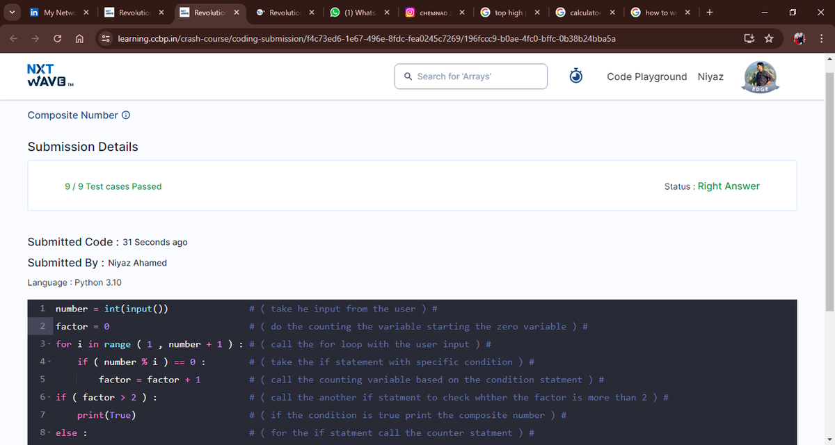 OfAnu20481's tweet photo. Hello everyone, hope everything is going well for you. Today i had a amazing python assessment test and i got full score in that assessment and also i finished my today's task.  #53dayscode #google #amazon #zoho #Meta #NxtCodeChallenge https://t.co/8KoasD18eL