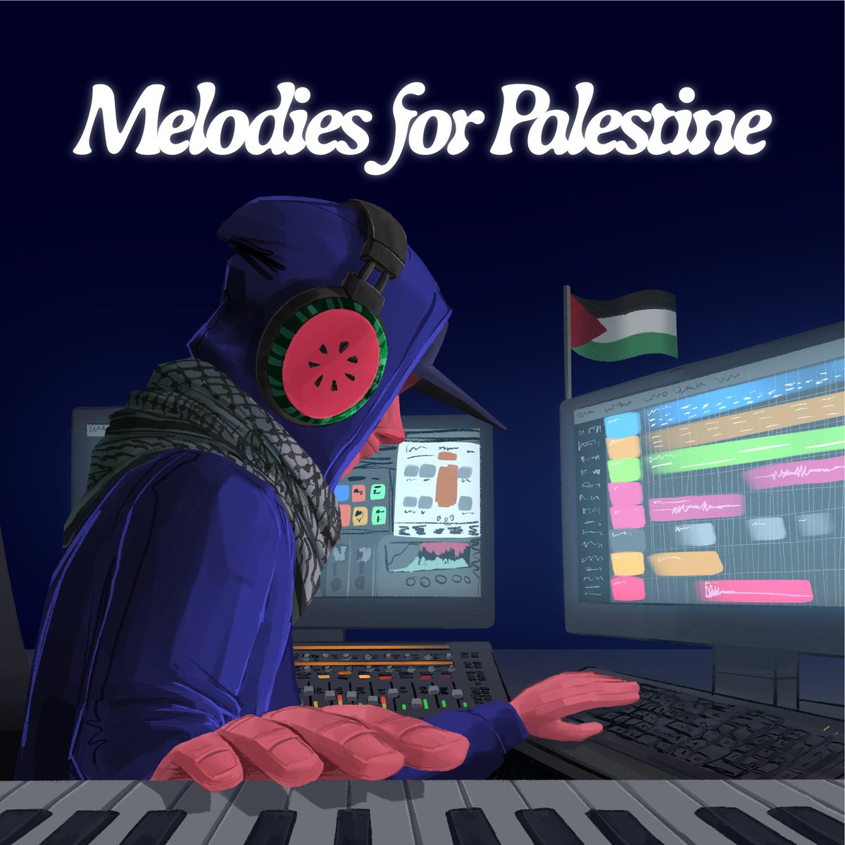 sobekalaprod's tweet image. Je suis ravi de vous présenter « Melodies for Palestine » : une initiative qui rassemble près de 59 compositeurs pour participer au financement de l’association « Medical Aid for Palestine ».

Toutes les instrumentales sont disponibles sur le lien Beatstars dans ma bio.