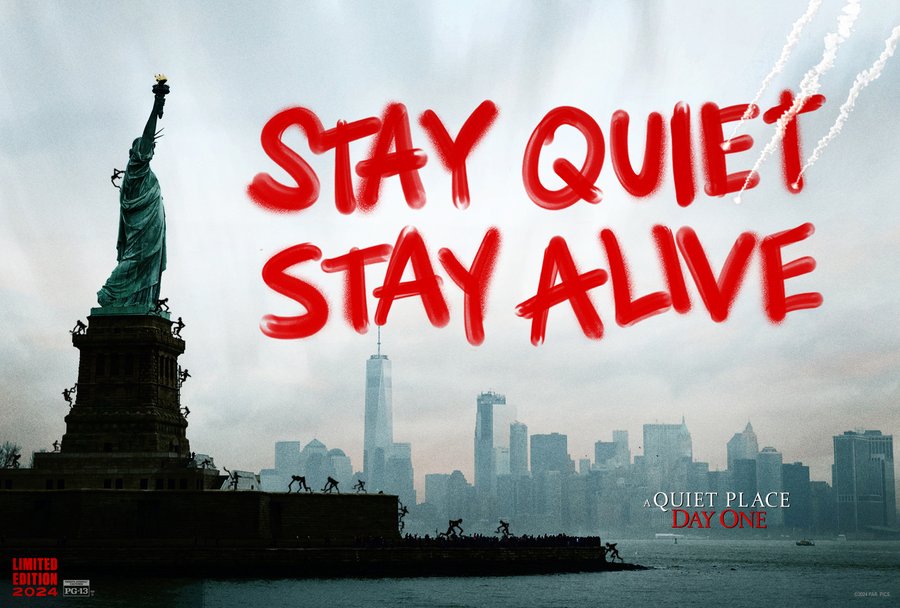 Nieuwe A Quiet Place Day One banner met New York op de achtergrond 