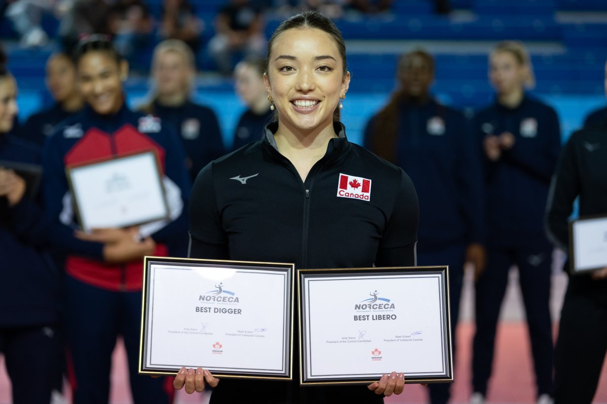 ova_updates's tweet photo. Canada's U21 Women's Team finishes 4th at the @Norceca_Info Continental Championships in Toronto.

Delaney Watson (St. Jacob's) was awarded as the tounament's Best Libero and Best Defense and Ella McVittie (Hamilton) as Best Setter! https://t.co/aKvvRP8DHQ