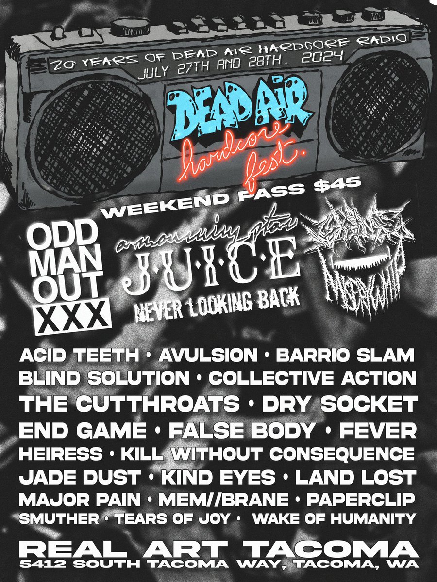 Final Lineup Changes 

Juice And Misery Whip Added!!!!

Passes Still Available (For Now)
Day Splits and Single Day ticket info soon.

Ticket Link::
venuepilot.co/events/102790/…