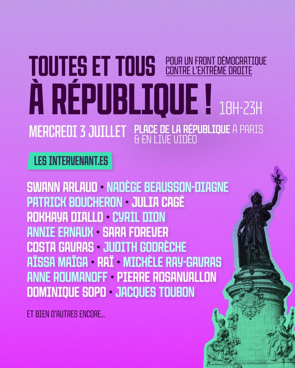 C’est demain.
Pour la démocratie.
Et contre l’extrême droite.
On compte sur vous !