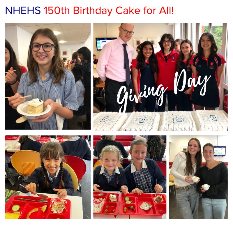 nhehs's tweet photo. 🎉 Doesn’t every great birthday have a great birthday cake?! 🎂 
Today EVERYONE in our NHEHS community was able to enjoy a piece of delicious 150th birthday cake! 😋 
#150thBirthday #NHEHSGivingDay https://t.co/xyl2t9fLAH