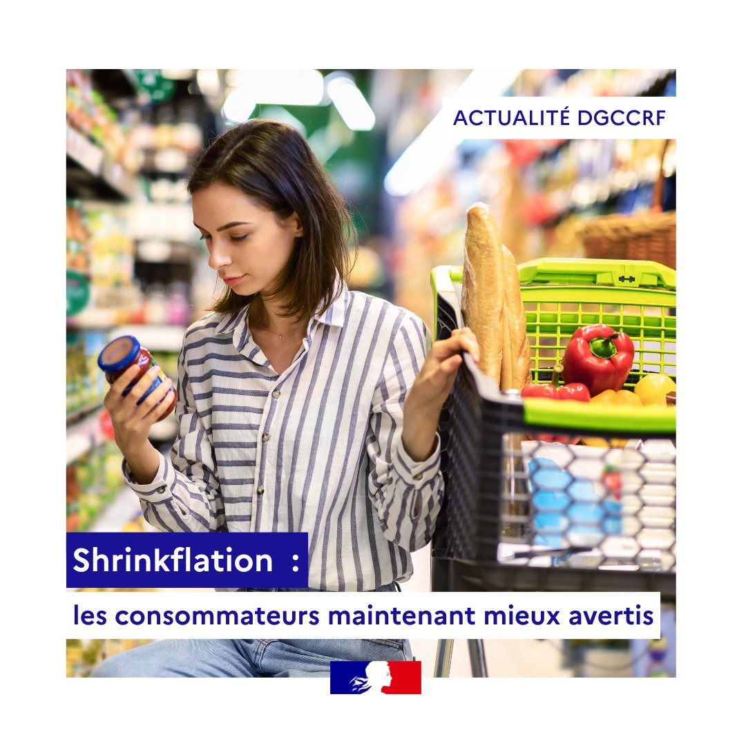 dgccrf's tweet photo. 🛒 Shrinkflation | Afin de mieux vous avertir des hausses de prix cachées, les grandes surfaces devront désormais afficher les produits dont la quantité aura diminué sans que son prix ne soit réduit d’autant.
Lisez notre article👉https://t.co/UgLiQ7mS4o https://t.co/ZE0Fs9dpGJ