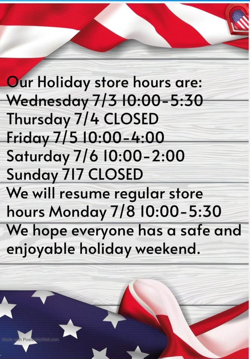 FitRiteUniform's tweet photo. Our Holiday Store Hours. https://t.co/xqUEyOTmkr