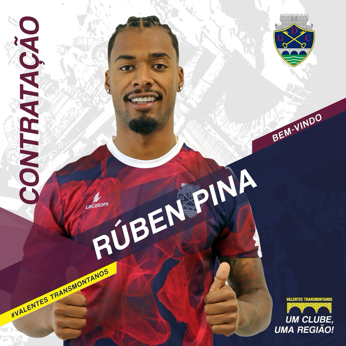 𝐀𝐅𝐈𝐍𝐀𝐋 𝐄𝐑𝐀𝐌 𝟒…
Dia de contratações em massa! 
Rúben Pina, ex- CF Os Belenenses é reforço para o ataque dos Valentes Transmontanos!
O extremo tem 24 anos de idade e foi destaque na última edição da Liga Sabseg!
Bem vindo Rubén! 🍀
#ValentesTransmontanos