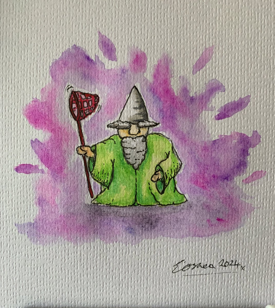 EmariOShea's tweet photo. A small painting of a little green wizard #greenwizard https://t.co/kt5O8G5Vyr