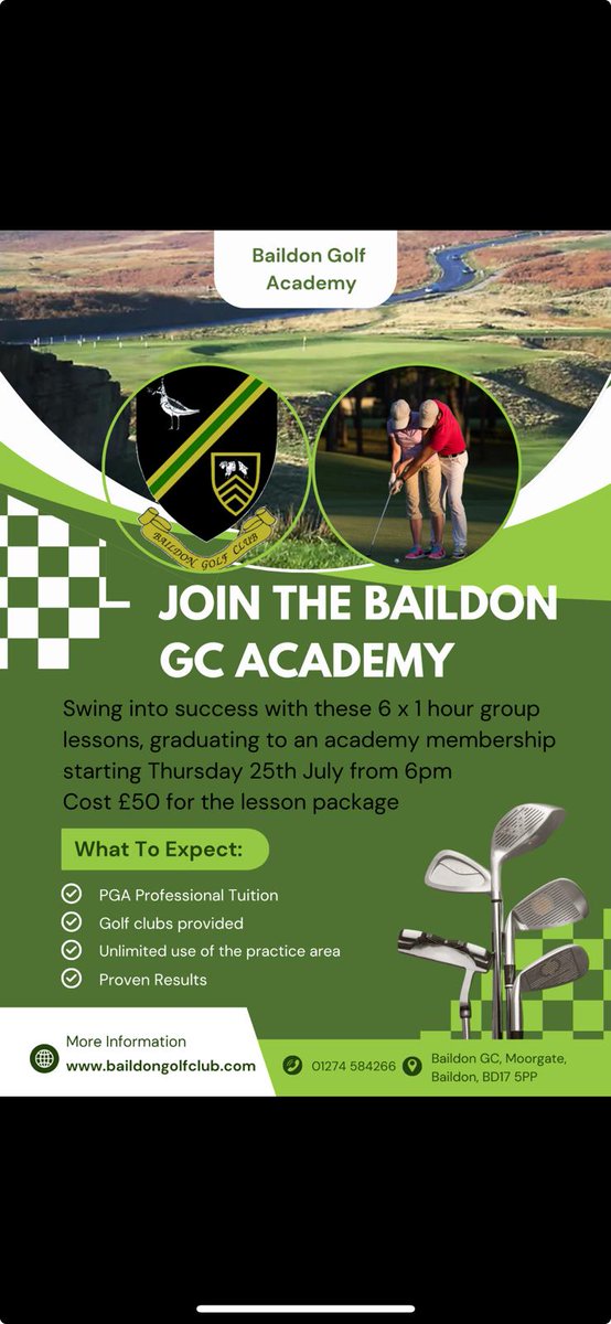 <a href="/BaildonGolfClub/">Baildon Golf Club</a> want to learn golf this summer?