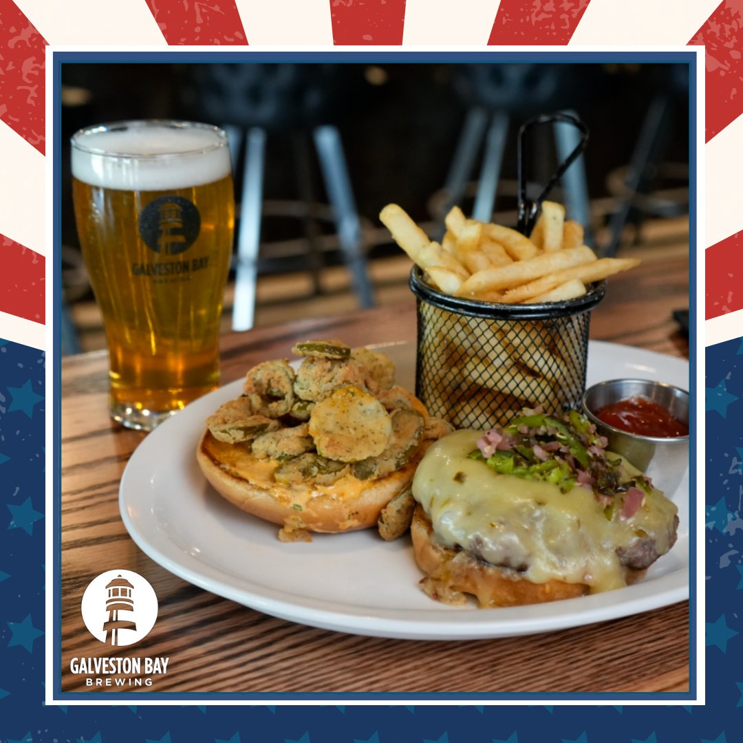 Red, white &amp; BREW! Join us for 4th of July Fun all weekend long! 🇺🇸
*Firecracker Pale Ale* will be on tap starting Thursday (July 4th!) and our limited-time Firecracker Burger will be available Thursday - Sunday! 🍺🍔