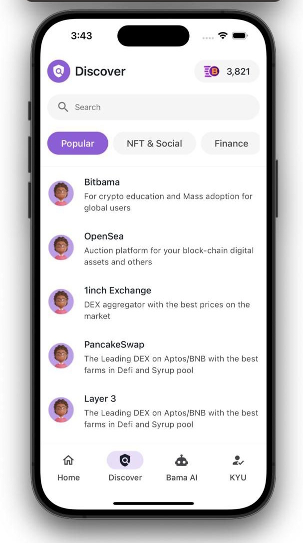 Bitbama_io's tweet image. Exciting updates 🥁🥁

We are excited to share with you a snippet of our &quot;DISCOVER&quot; ready for launch

More Announcements Coming !!!

#Bitbama $BAMA