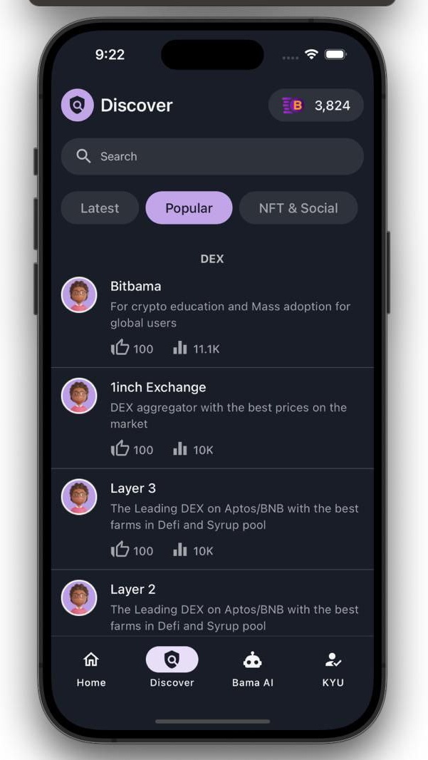 Bitbama_io's tweet image. Exciting updates 🥁🥁

We are excited to share with you a snippet of our &quot;DISCOVER&quot; ready for launch

More Announcements Coming !!!

#Bitbama $BAMA