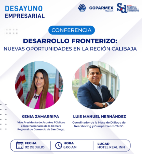 canitomx's tweet photo. 🇲🇽🇺🇸 Desarrollo Fronterizo @CoparmexTijuana Luis Manuel Hernández &amp; Kenia Zamarripa @KeniaZamarripaV https://t.co/ZlDrtHF2QH