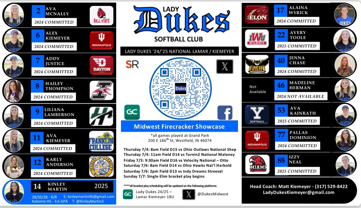 Liliana (@liliana_l_09) on Twitter photo We’re in our backyard this weekend at Grand park, come watch!! 💙💙<a href="/DukesMidwest/">Lady Dukes 18U National - Kiemeyer/Tesnar</a> <a href="/timadmiral25/">Tim Averill</a> <a href="/Huntington_SB/">Huntington Softball</a> We’re in our backyard this weekend at Grand park, come watch!! 💙💙<a href="/DukesMidwest/">Lady Dukes 18U National - Kiemeyer/Tesnar</a> <a href="/timadmiral25/">Tim Averill</a> <a href="/Huntington_SB/">Huntington Softball</a>