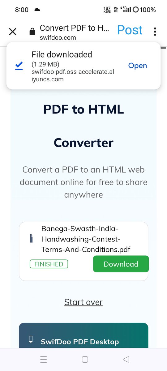 mithunchatter's tweet image. The PDF to HTML conversion with SwifDoo PDF was incredibly smooth. I appreciate how fast and easy it was to use. Great tool!
#PDFtohtml #pdfonlineTool #swifdoopdf @swifdoo ❤️
