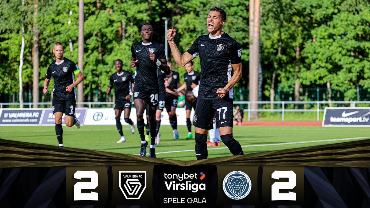 valmierafc's tweet photo. Šis bija sāpīgi, sajūtas kā pēc zaudējuma 😧 Bet ir arī labās lietas, spēle to parādīja 💪🏻
FT' | 2:2
#VALRIG ⚫🟢 https://t.co/c32jN163GI