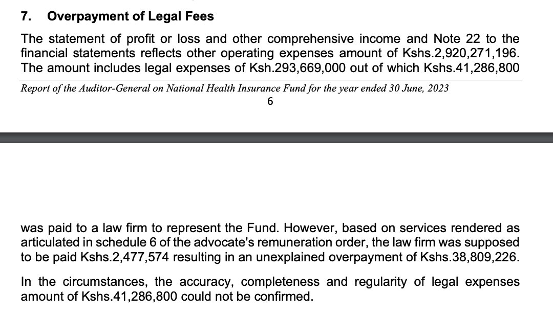 MwangoCapital's tweet photo. There is a law firm representing NHIF that was to be paid KES 2.5M but was instead paid KES 41.3M. 

That's an overpayment of KES 38.8M. How does this happen? https://t.co/CxpuFFdeal