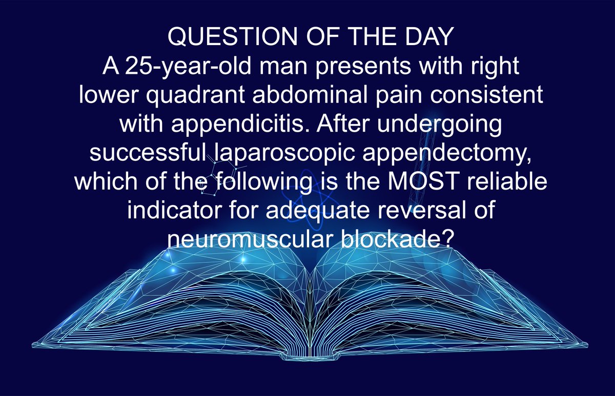 openanesthesia's tweet photo. Neuromuscular blockade is often required in #generalanesthesia to provide optimal #surgical conditions. How do you assess adequacy of blockade & reversal? What do you look for using a twitch monitor? #anesthesia #anesthesiology #meded #medtwitter Answer at https://t.co/7wVIYY1k3G https://t.co/bW6oHIyFtB