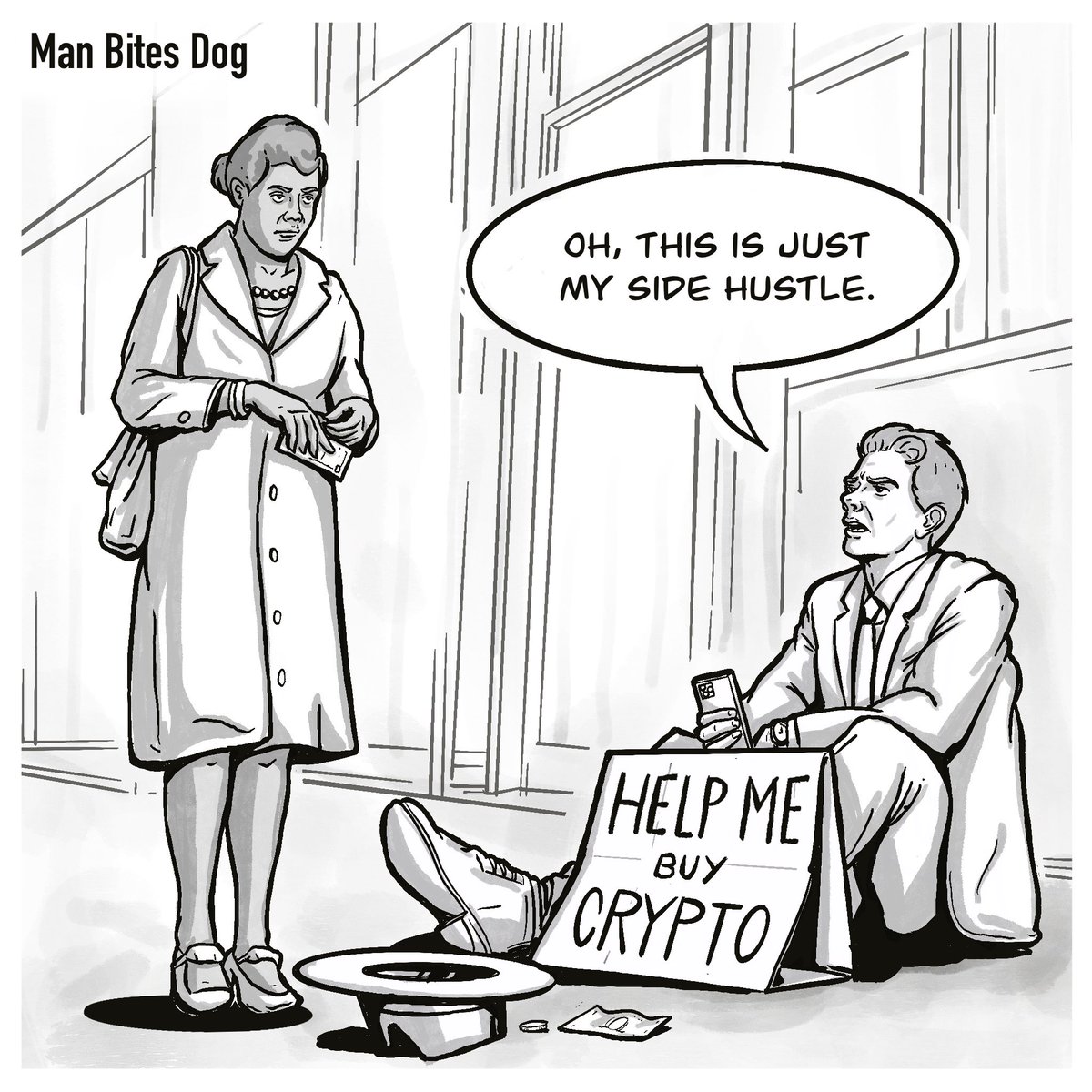 mbd_comics's tweet photo. Side Hustle

#sidehustle #crypto #cryptocurrency #comic #funny #manbitesdog https://t.co/qGo6ZrW2WV