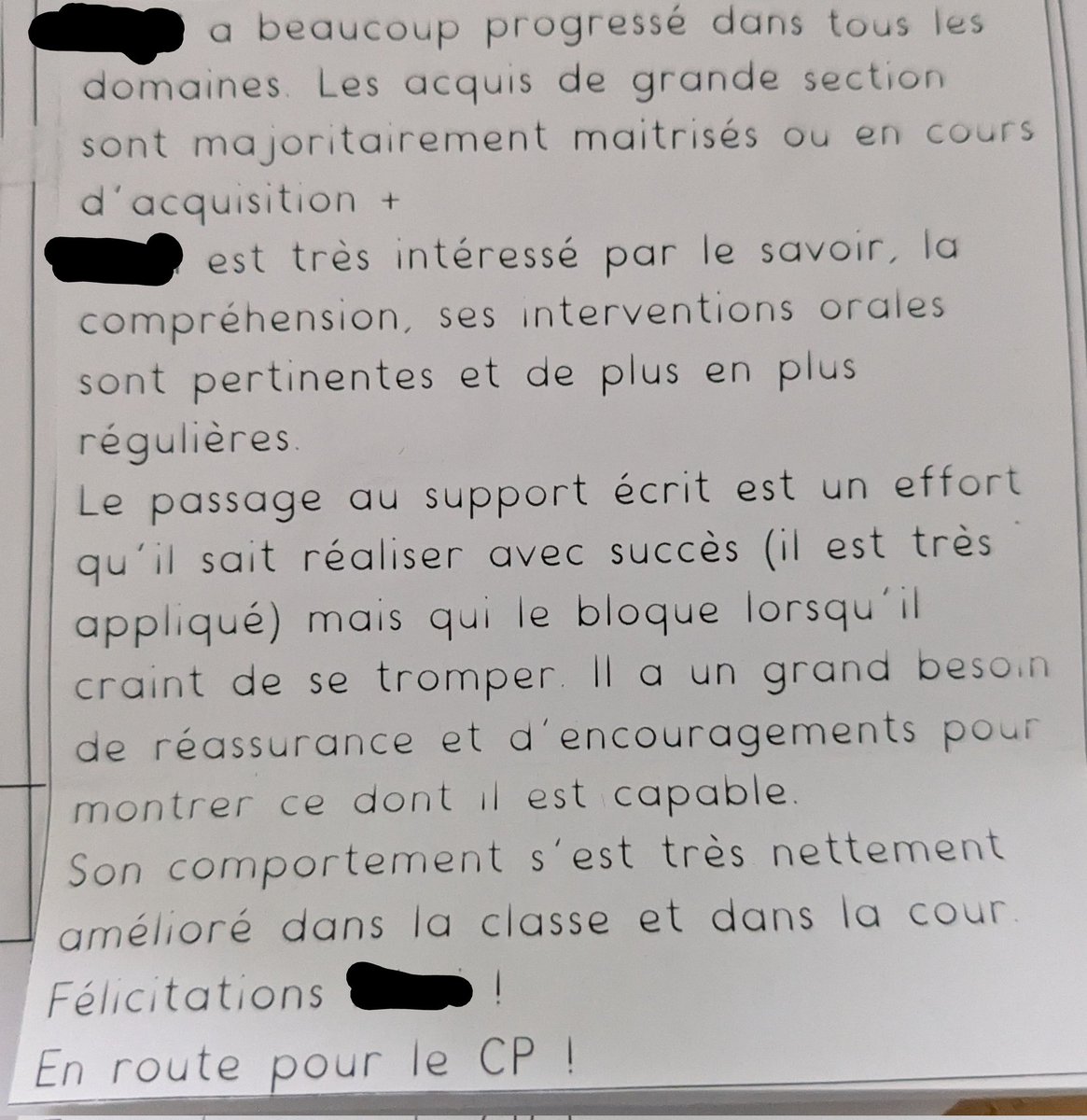 L'an dernier, son instit nous demandait de déscolariser mon fils 5ans TND car trop compliqué, lui pleurait pour pas aller à l'école car "trop différent" et "nul", était chahuté à chq récré par des grands.
Cette année, sa maîtresse a pris en compte ses spécificités et ✨magie✨