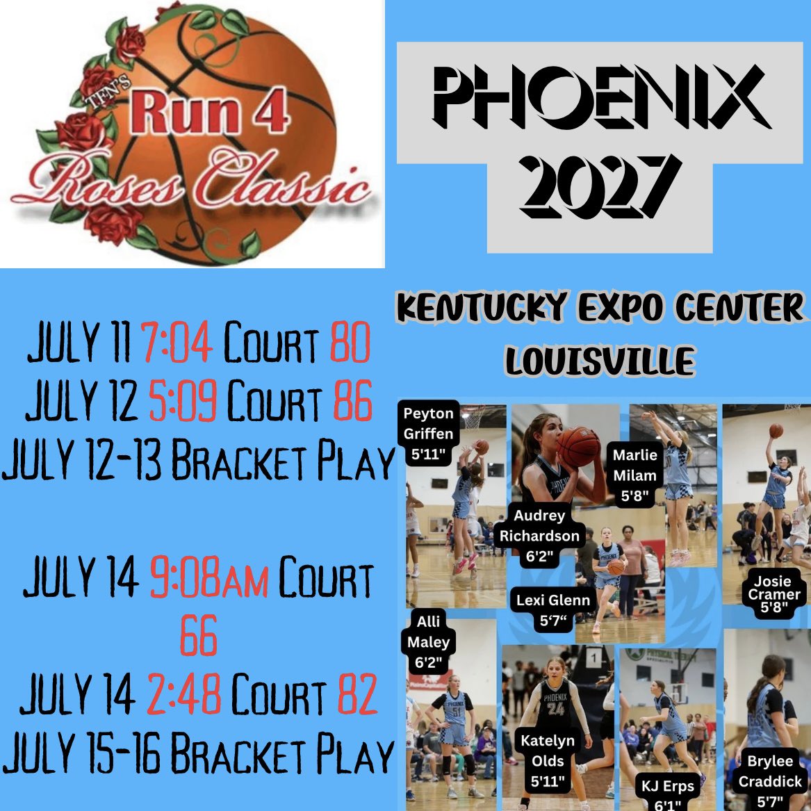 Phoenix Select (@phoenixselect) on Twitter photo Phoenix 2027 schedule for <a href="/TFNsRun4Roses/">TFN's Run 4 Roses</a>
<a href="/katelyn_olds/">Katelyn Olds</a>
@Alli_PhoenixSel
@LexiGlennPHX
<a href="/PeytonG2027/">Peyton Griffin</a>
<a href="/Josie_Cramer1/">Josie Cramer</a>
<a href="/arichardson2027/">Audrey Richardson</a>
<a href="/BryleeCraddick/">Brylee Craddick</a>
<a href="/KallahanErps/">Kallahan Erps</a>
<a href="/MarleeMilam/">Marlee Milam</a> Phoenix 2027 schedule for <a href="/TFNsRun4Roses/">TFN's Run 4 Roses</a>
<a href="/katelyn_olds/">Katelyn Olds</a>
@Alli_PhoenixSel
@LexiGlennPHX
<a href="/PeytonG2027/">Peyton Griffin</a>
<a href="/Josie_Cramer1/">Josie Cramer</a>
<a href="/arichardson2027/">Audrey Richardson</a>
<a href="/BryleeCraddick/">Brylee Craddick</a>
<a href="/KallahanErps/">Kallahan Erps</a>
<a href="/MarleeMilam/">Marlee Milam</a>