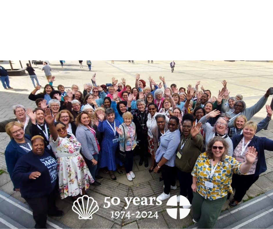 A joyous celebration of the 50th anniversary of women’s ordination as presbyters in the Methodist Church with those present at the Methodist Conference today!