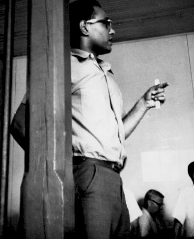 Today in History: The first Freedom Schools open in the Clarksdale, Holly Springs, and Vicksburg Mississippi. (Pictured: Bob Moses of SNCC speaking at the Freedom School Convention in Meridian, Mississippi, in August 1964)