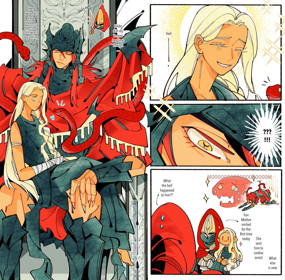 AU where Messmer went back in time to save a young Marika before she had to save herself, somehow no time paradox happened, and now he’s stuck with the burden of reverse-parenting (?) 😂